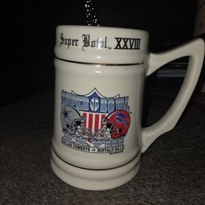 Super Bowl XXVIII Ceramic Mug Dallas Cowboys And Buffalo Bills Jan 30th 1994